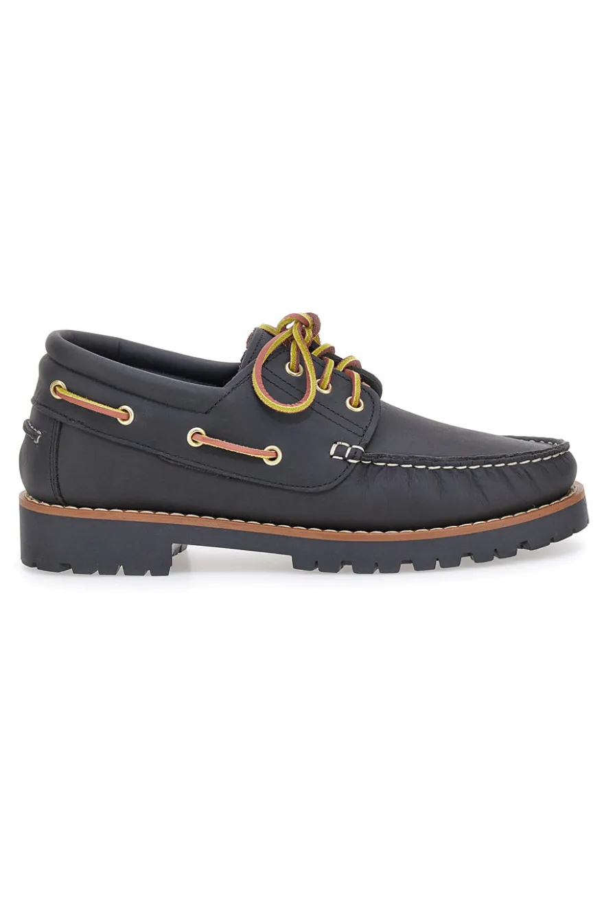 Mocassini da barca in pelle nere PTR 5140