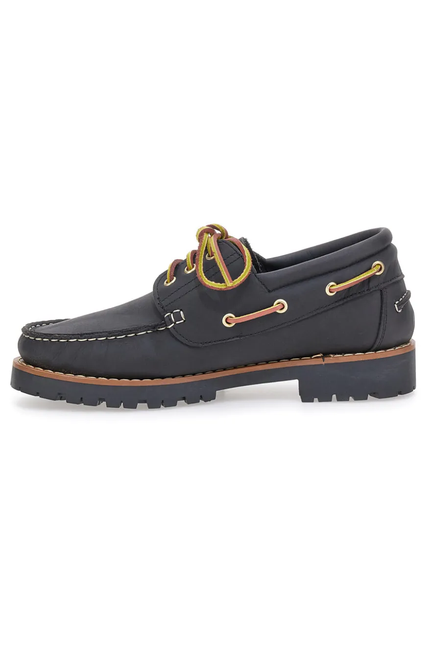 Mocassini da barca in pelle nere PTR 5140