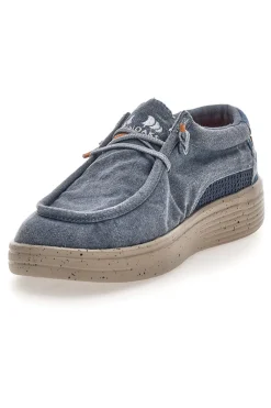 Mocassini da uomo blu in tessuto Sevenoaks YH25073