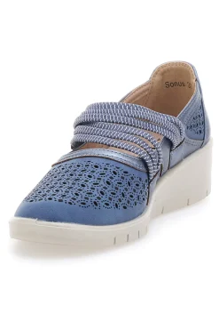 Mocassini denim traforati con strappo The First Active 5