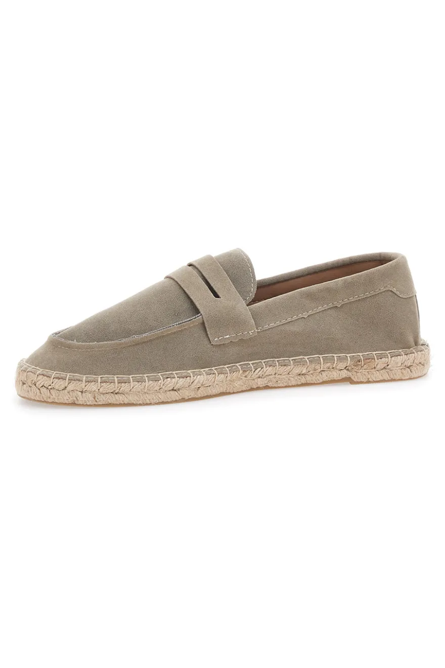 Mocassini Espadrillas beige in tessuto con suola in corda PITTARELLO SUN SG24L313