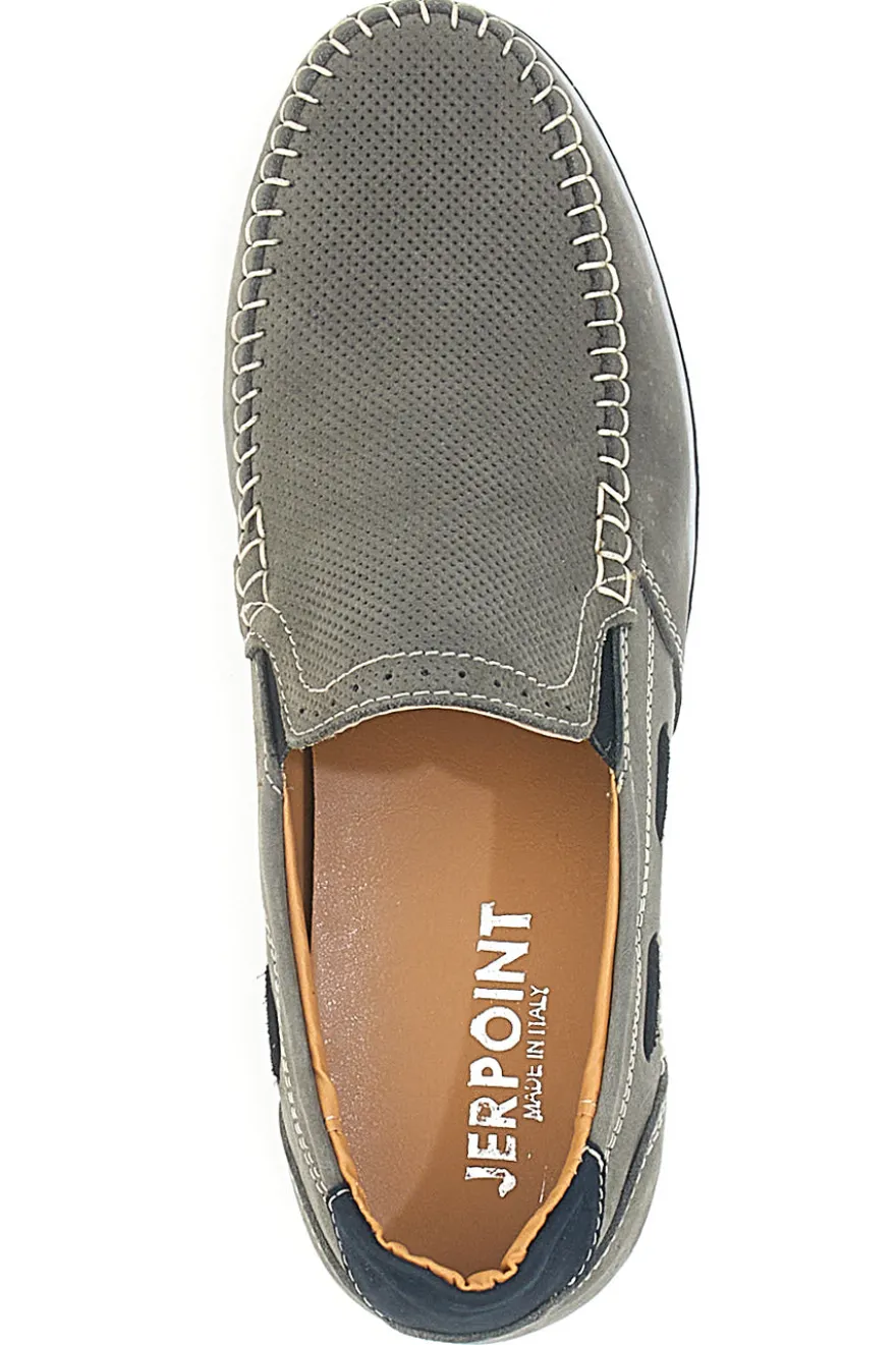 Mocassini Grigi in Pelle Nabuk Made in Italy JERPOINT 195