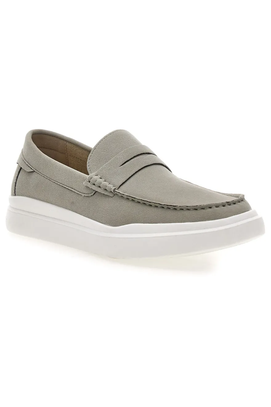 Mocassini grigi slip on con suola bianca Longford C53086