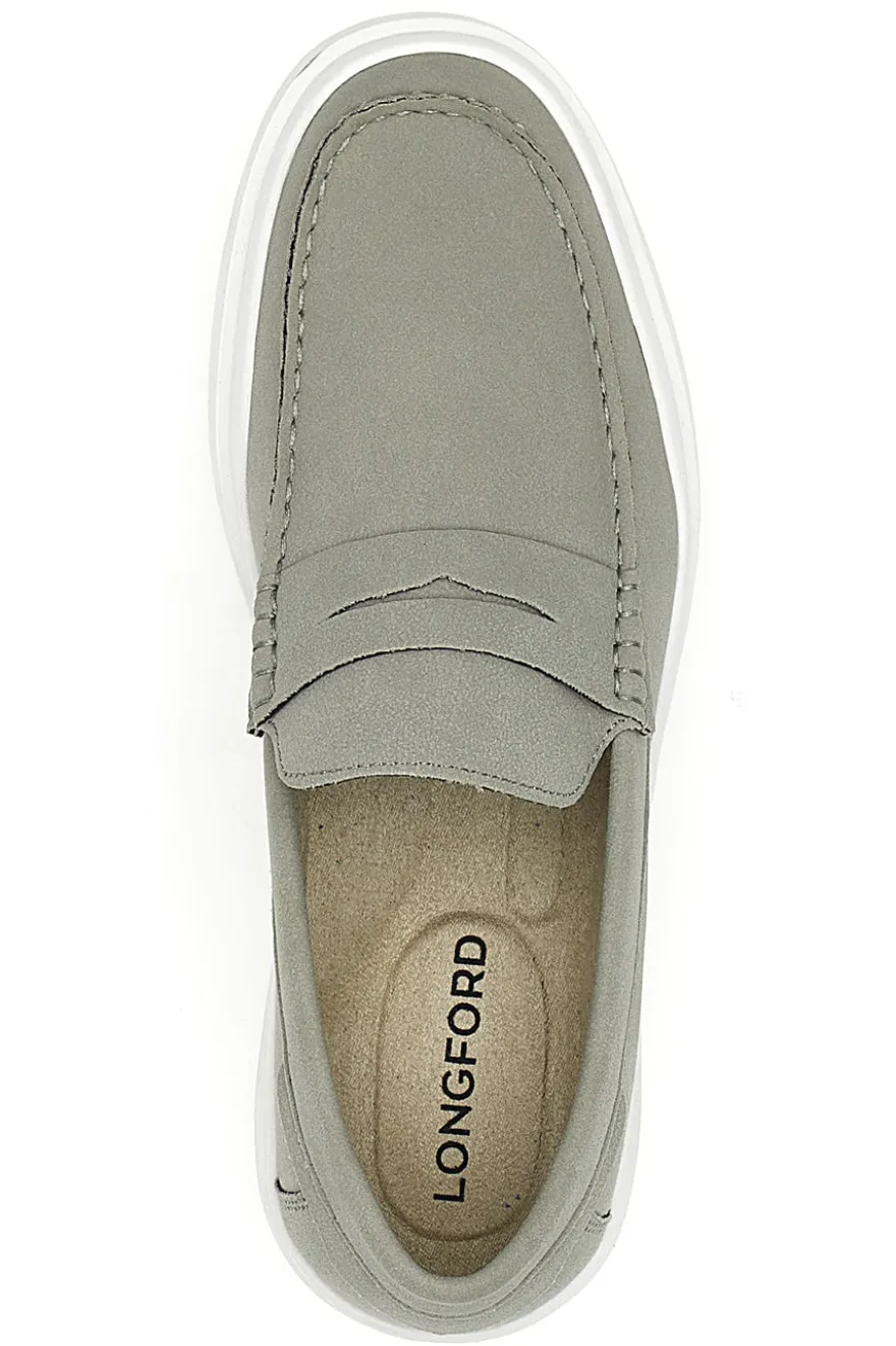 Mocassini grigi slip on con suola bianca Longford C53086