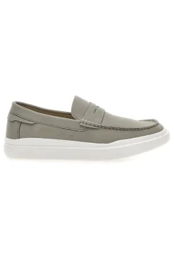 Mocassini grigi slip on con suola bianca Longford C53086