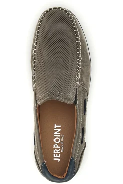 Mocassini grigio in vera pelle cuciture a vista made in Italy Pittarello 3425