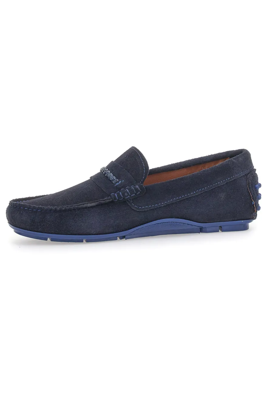 Mocassini in Vera Pelle Longford 205 Blu