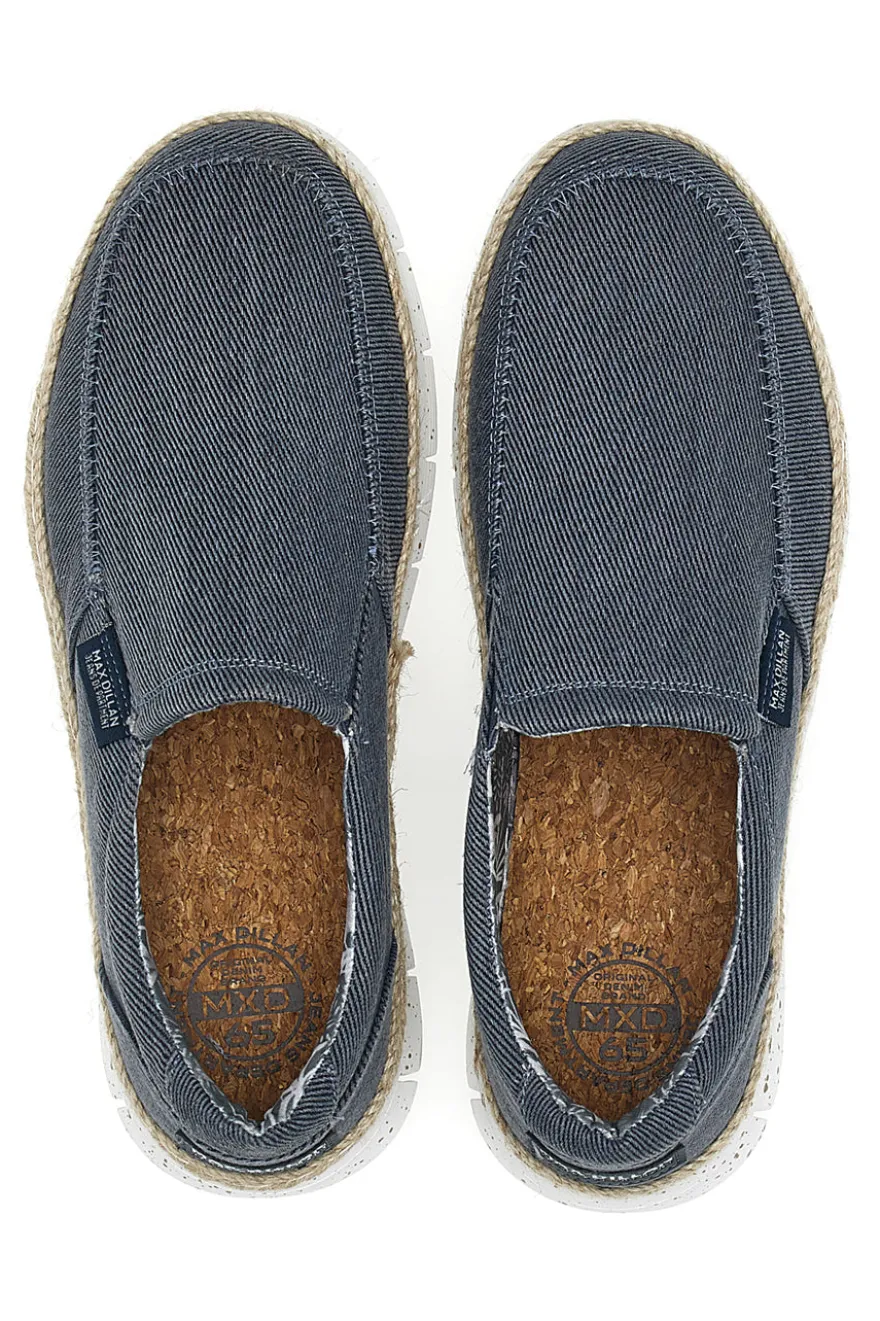 Mocassini Jeans con Rafia Decorativa MAX DILLAN DAVID TWILL