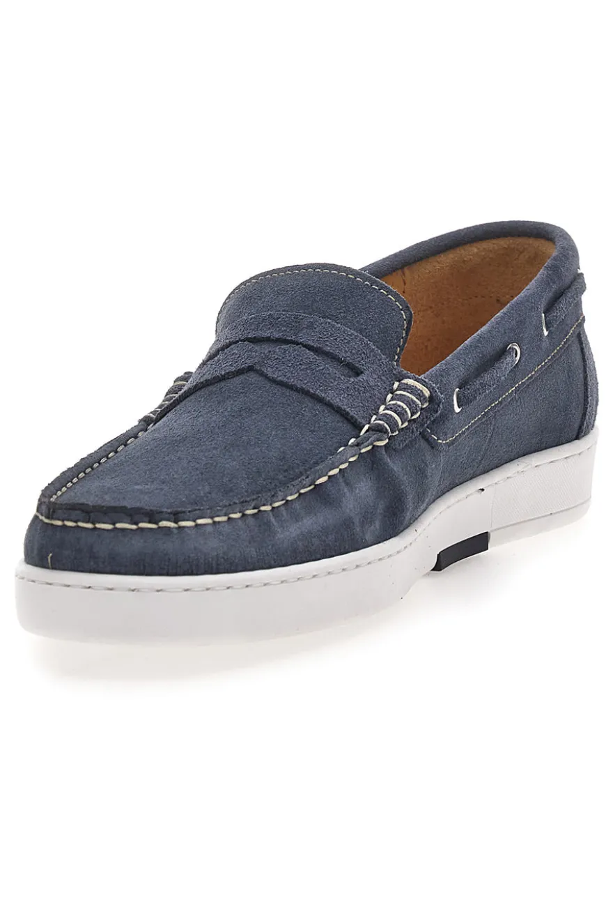 Mocassini Jeans in Pelle Scamosciata Made in Italy CLAREMORRIS 2010