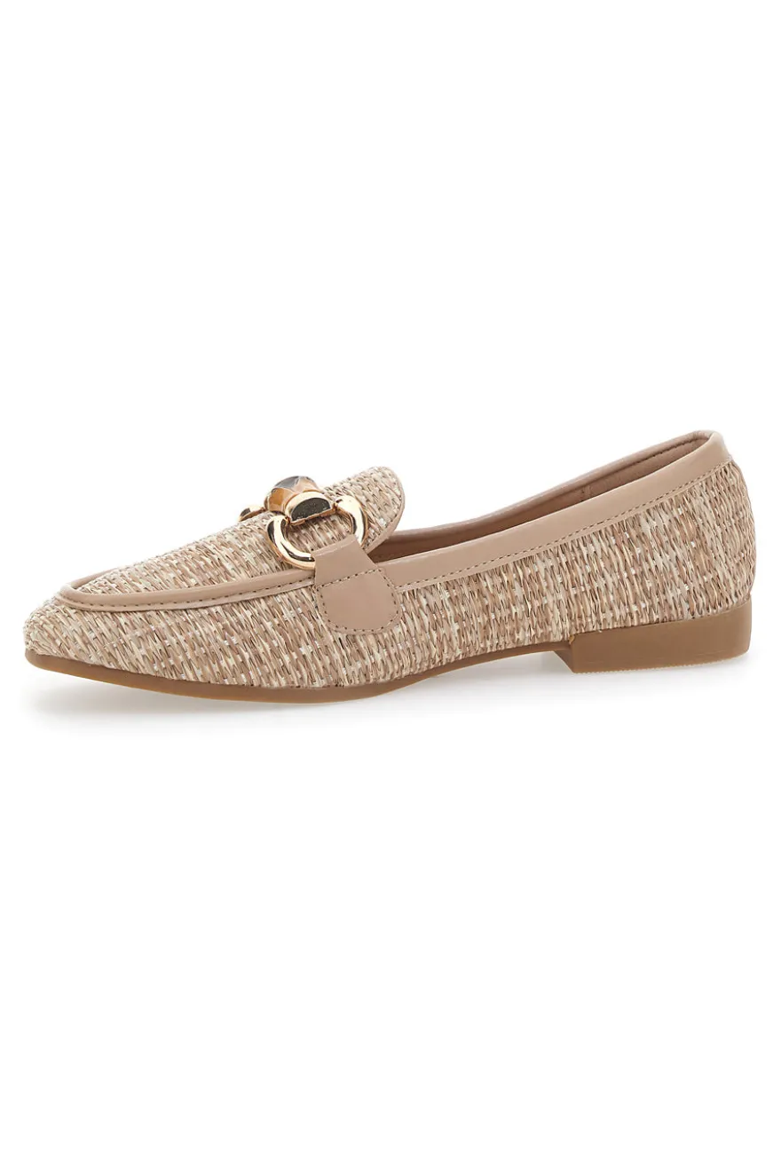 Mocassini Khaki Con Morsetto Dorato Top First Lady 462