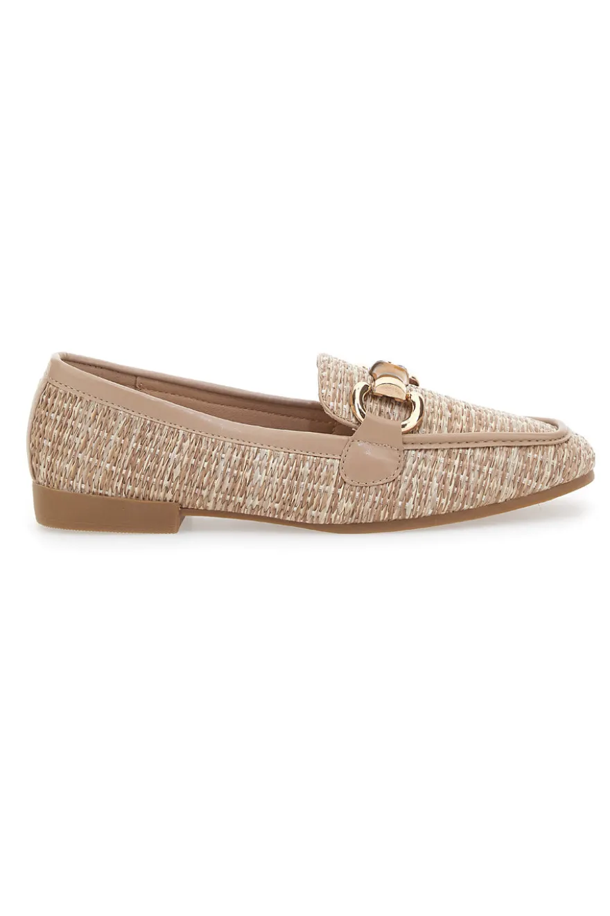 Mocassini Khaki Con Morsetto Dorato Top First Lady 462