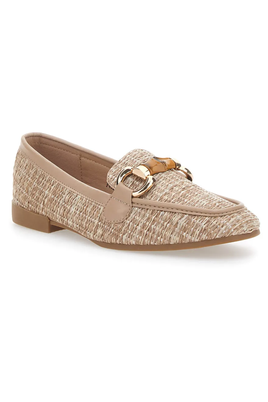Mocassini Khaki Con Morsetto Dorato Top First Lady 462