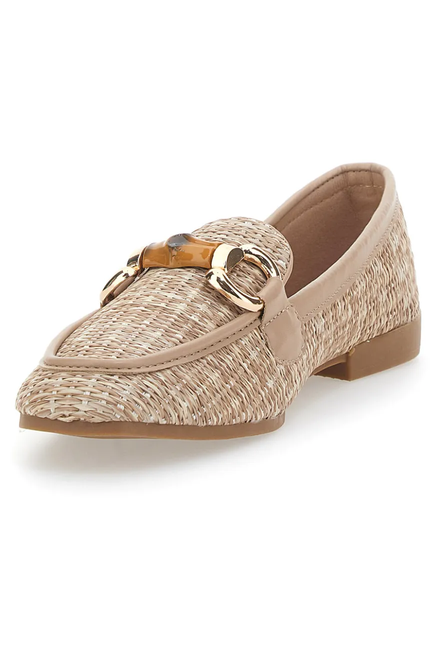 Mocassini Khaki Con Morsetto Dorato Top First Lady 462