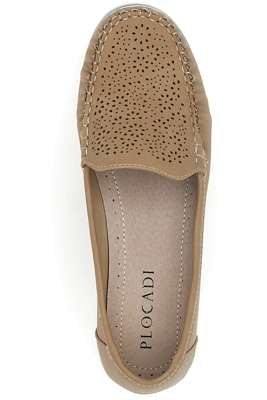 Mocassini Khaki Con Tomaia Traforata Plocadi 04