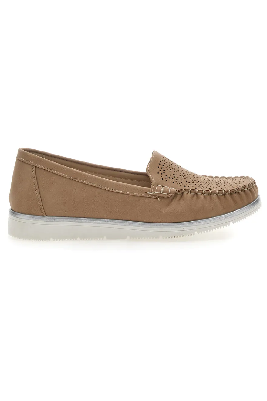Mocassini Khaki Con Tomaia Traforata Plocadi 04