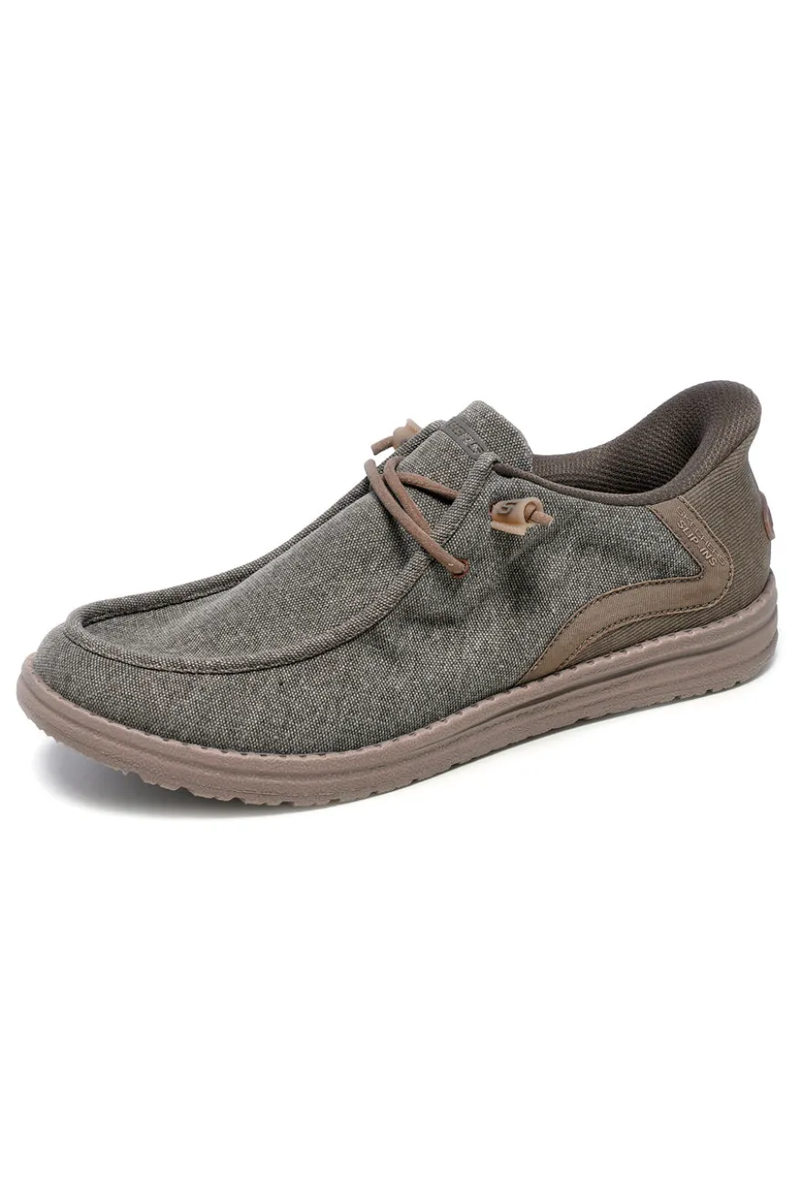 Mocassini khaki Slip-ins con Memory Foam Skechers Melson Coronado