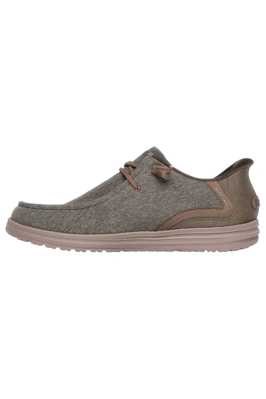 Mocassini khaki Slip-ins con Memory Foam Skechers Melson Coronado
