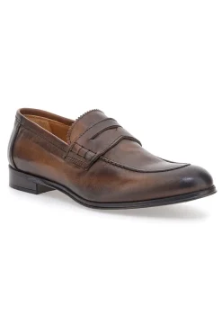 Mocassini marrone vera pelle made in italy Pittarello plus 1051