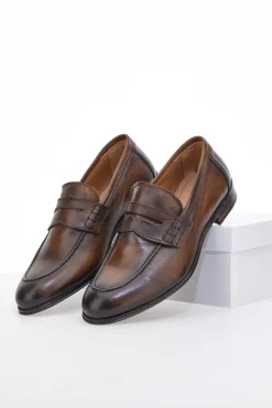 Mocassini marrone vera pelle made in italy Pittarello plus 1051