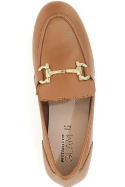 Mocassini Marroni con Morsetto Dorato Made in Italy in Vera Pelle PITTARELLO GLAM A600103