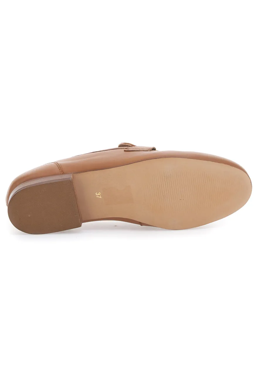 Mocassini Marroni con Morsetto Dorato Made in Italy in Vera Pelle PITTARELLO GLAM A600103