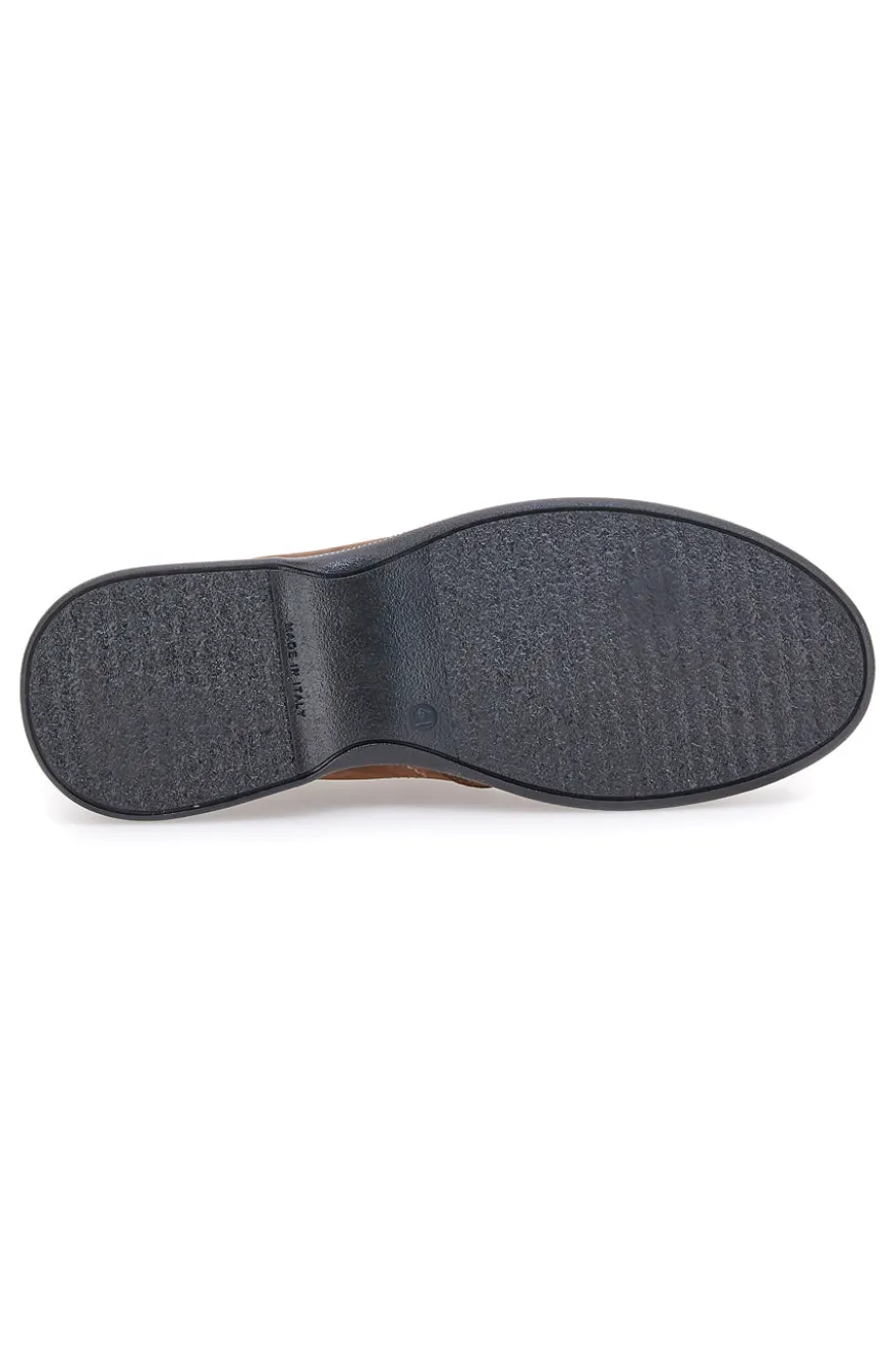Mocassini marroni in pelle con inserti elastici Pittarello 3