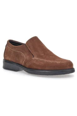 Mocassini marroni in pelle con inserti elastici Pittarello 3