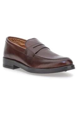 Mocassini marroni in pelle Made in Italy Pittarello Focus 102