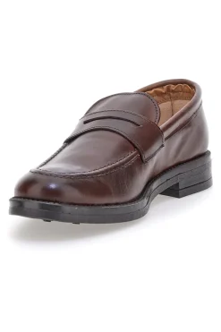 Mocassini marroni in pelle Made in Italy Pittarello Focus 102