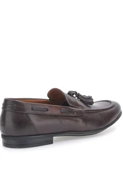 Mocassini Marroni in Pelle Con Nappine Made in Italy PITTARELLO 071