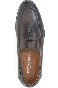 Mocassini Marroni in Pelle Con Nappine Made in Italy PITTARELLO 071