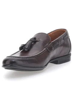 Mocassini Marroni in Pelle Con Nappine Made in Italy PITTARELLO 071