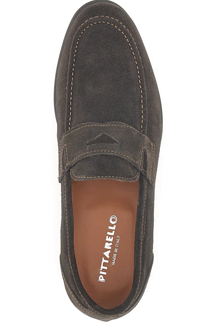 Mocassini marroni in suede Made in Italy Pittarello 070