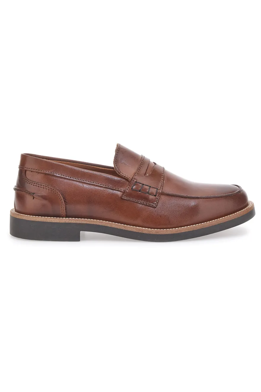 Mocassini Marroni In Vera Pelle da Uomo Pittarello 8027