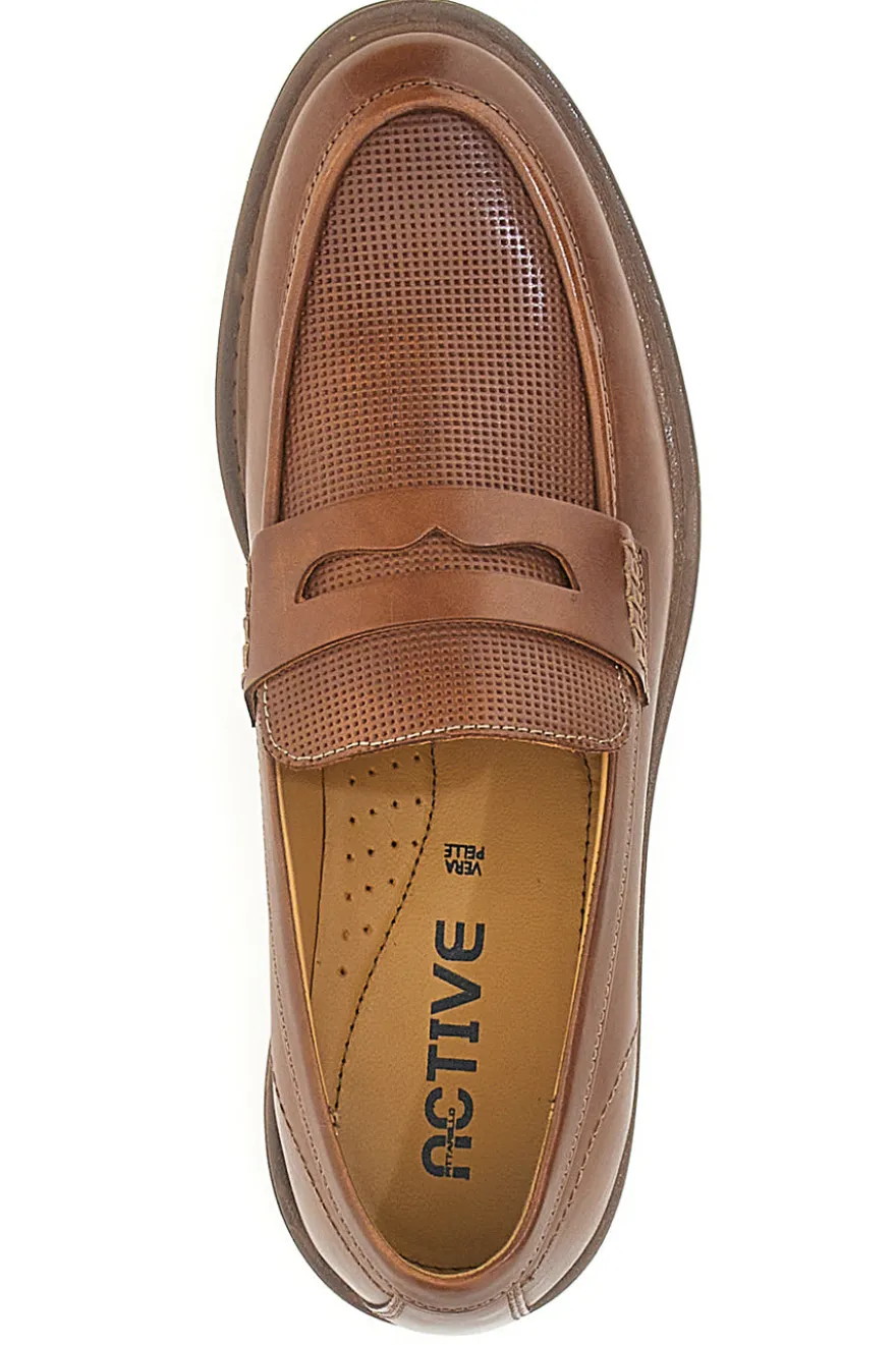Mocassini Marroni In Vera Pelle Pittarello Active 2406