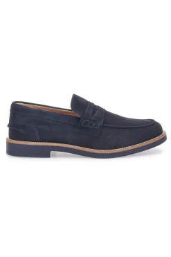 Mocassini Navy In Vera Pelle Scamosciata Pittarello 8027
