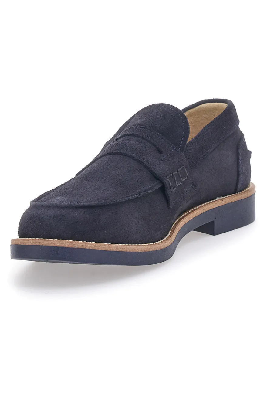 Mocassini Navy In Vera Pelle Scamosciata Pittarello 8027