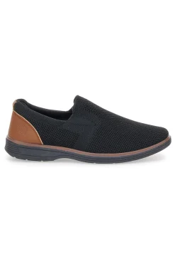 Mocassini Neri Casual Johes Land 411200