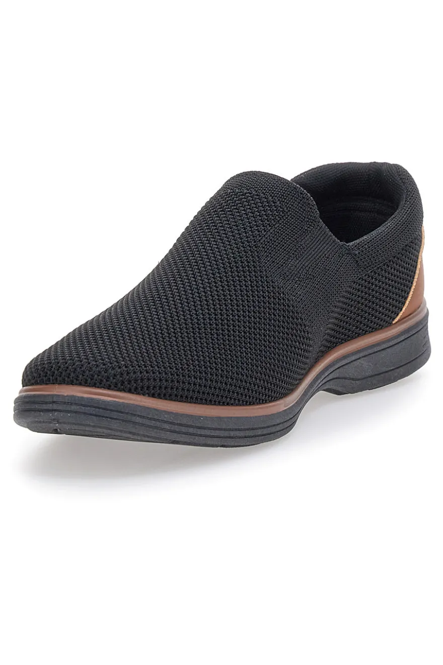 Mocassini Neri Casual Johes Land 411200