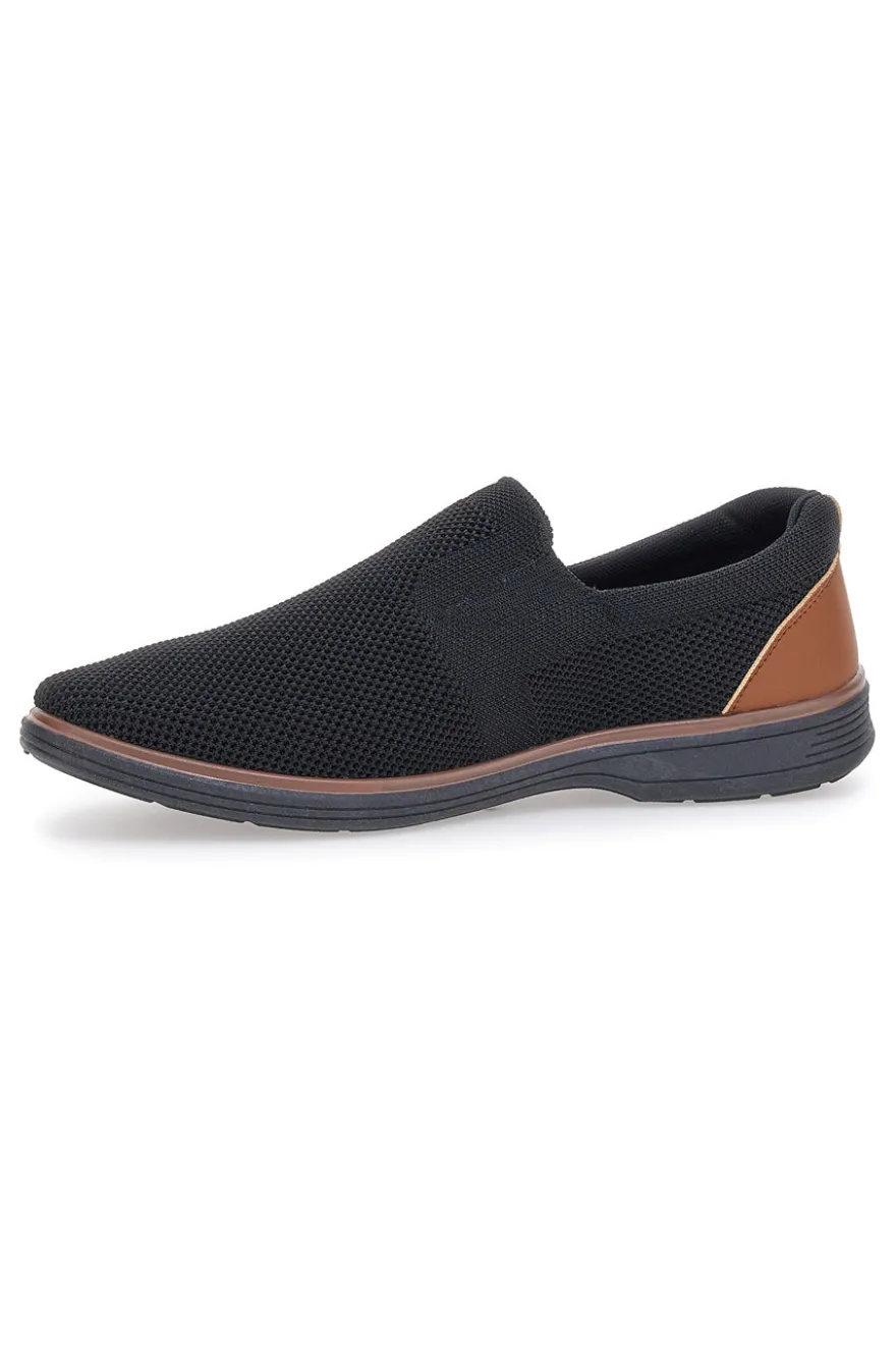 Mocassini Neri Casual Johes Land 411200