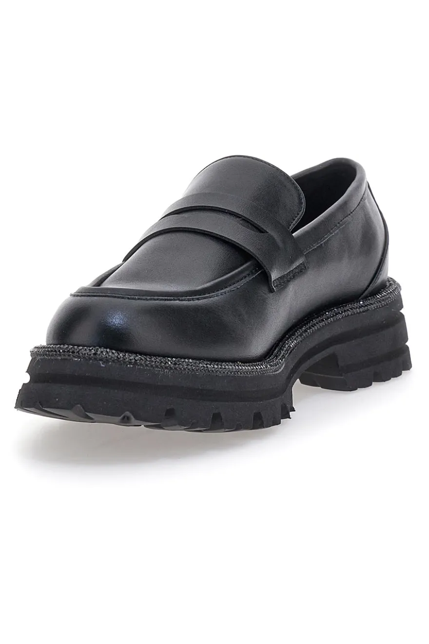 Mocassini neri con brillanti ME & ME 1221