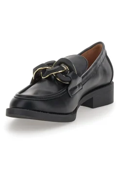 Mocassini Neri con Catena Nera e Oro Mariella Burani 50881678