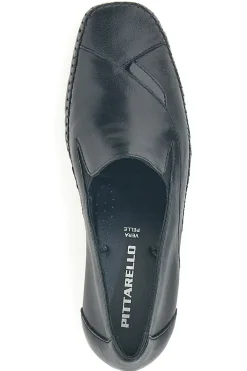 Mocassini neri con cuciture a vista e soletta memory foam Pittarello 5459
