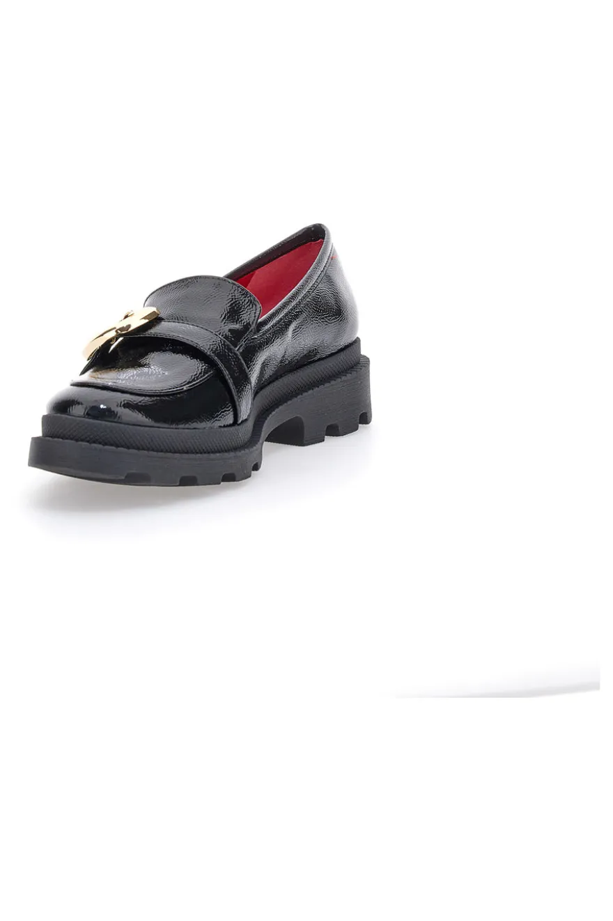 Mocassini Neri Con Dettaglio Dorato Pittarello Glam 3733FC