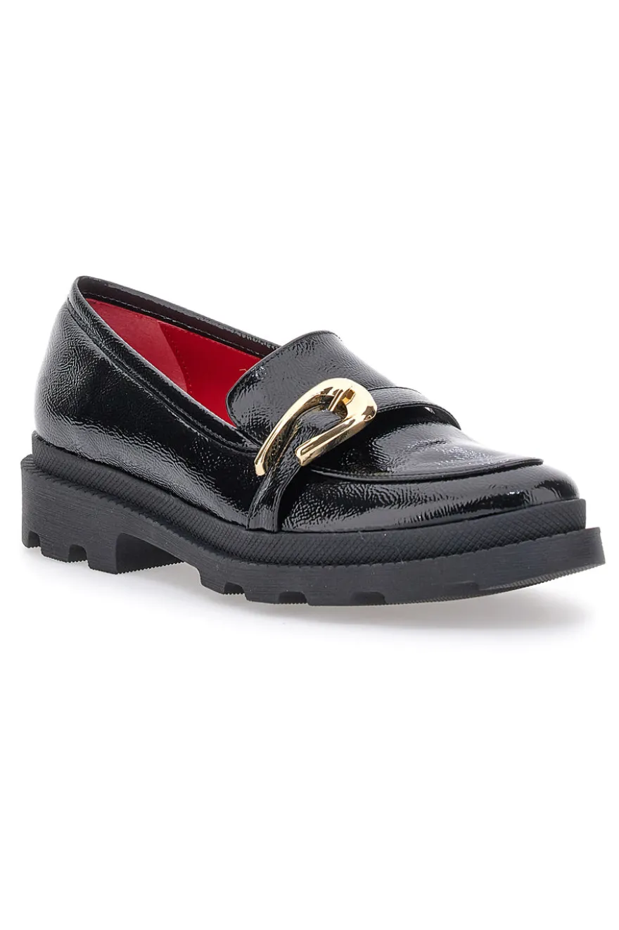 Mocassini Neri Con Dettaglio Dorato Pittarello Glam 3733FC