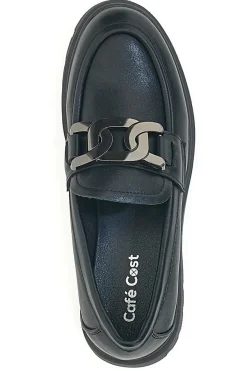 Mocassini Neri Con morsetto argento Cafe' Cost H582257