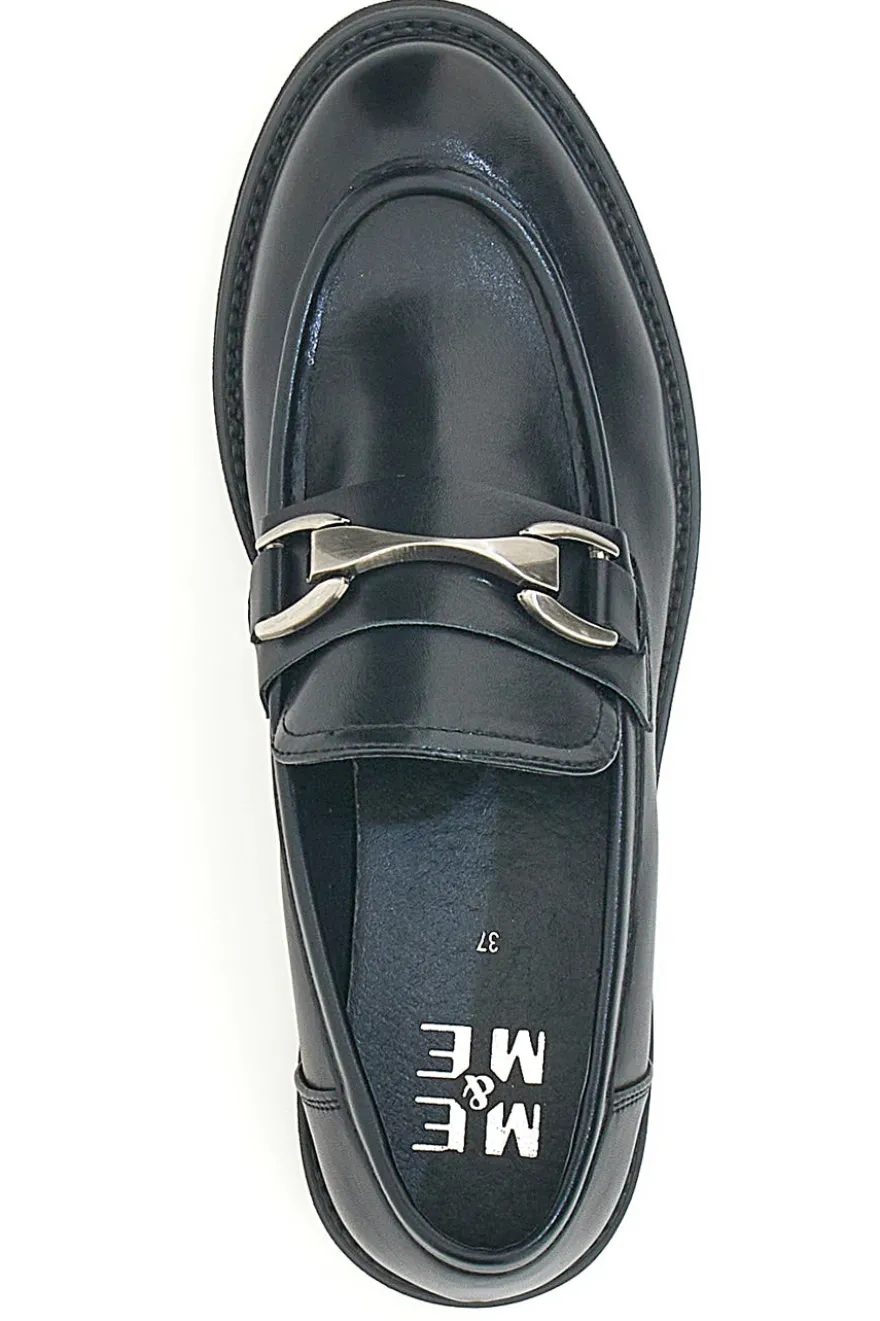 Mocassini neri con morsetto argento ME & ME 1237