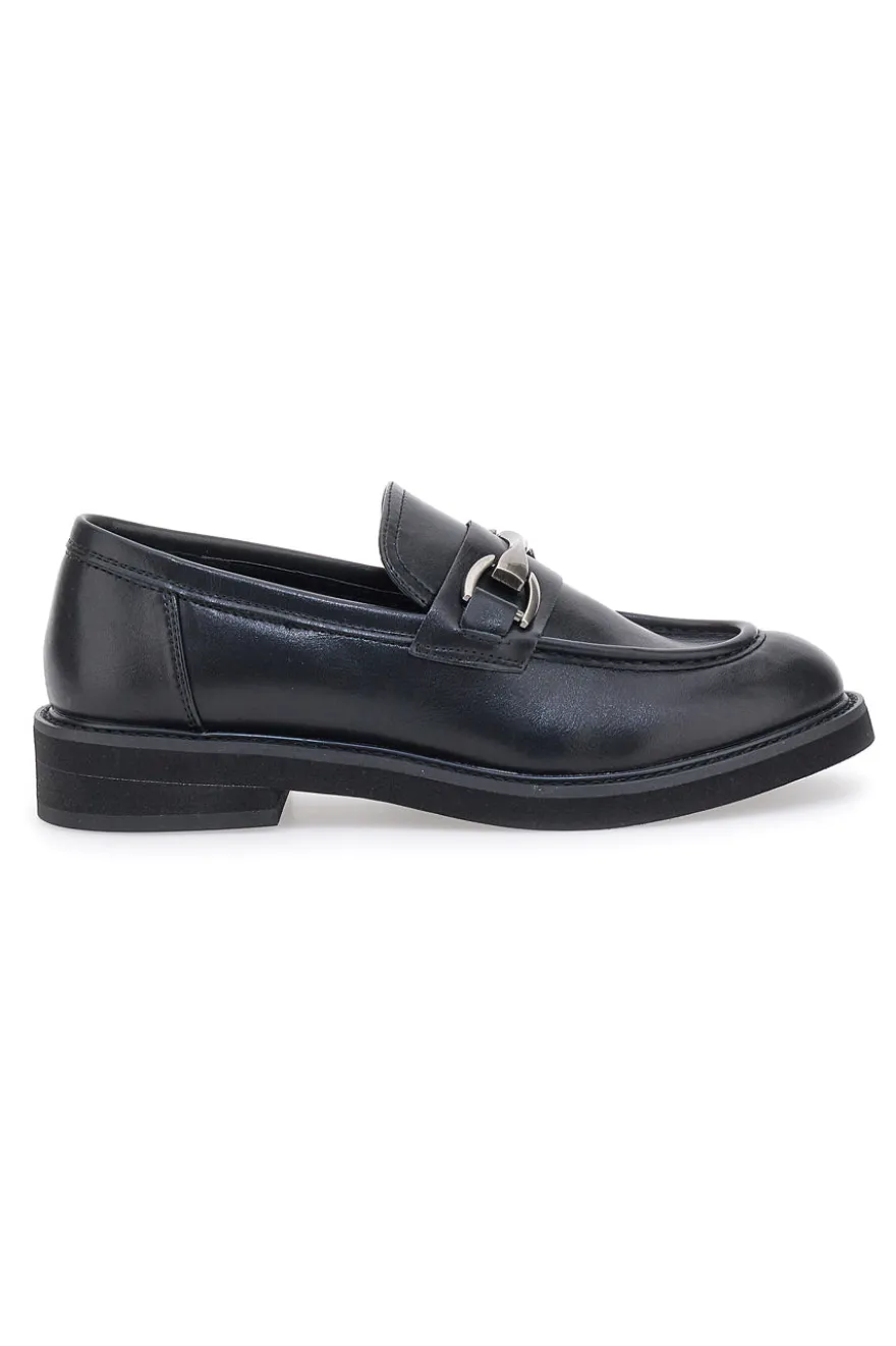 Mocassini neri con morsetto argento ME & ME 1237