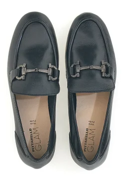 Mocassini Neri con Morsetto Made in Italy in Vera Pelle PITTARELLO GLAM A600102