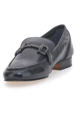 Mocassini Neri con Morsetto Made in Italy in Vera Pelle PITTARELLO GLAM A600102
